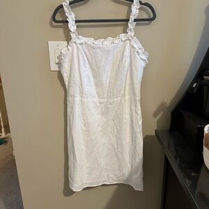 White Ruffled Strap Dress